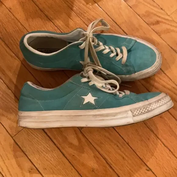 Converse All Stars chuck taylors teal men’s 9 - Picture 3 of 5